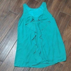 Everly M Anthro Anthropologie teal green bow back dress